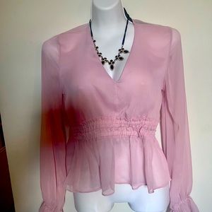 Express sheer pink top size small gently worn